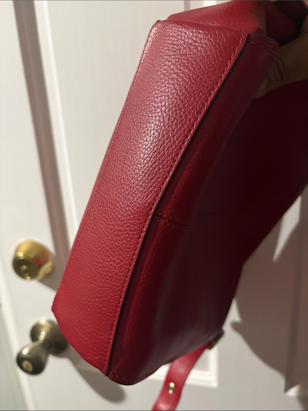 Coach jasper❤️‍🔥Red Pebble Leather Shoulder Bag/ dufflette - Picture 8 of 12